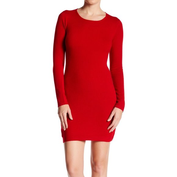 red cashmere sweater dress